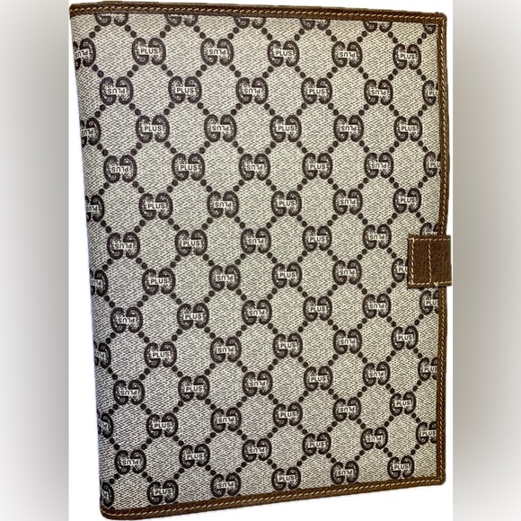 GUCCI PLUS RARE 1980s Leather Agenda w/original paper notepad. - Picture 3 of 13